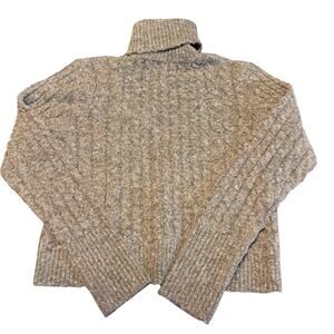 Francesca’s NWT Miami Brown Cropped Turtleneck Sweater M Soft Knit Cozy Fall